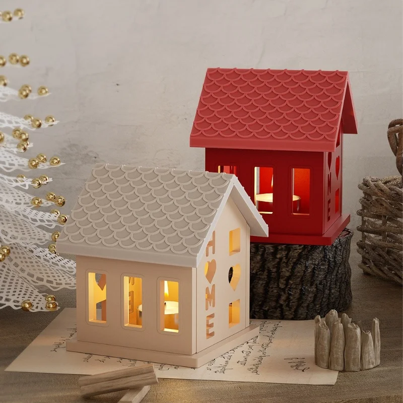 Splicing Candle Christmas House Silicone Mold DIY Gypsum Love House Decoration Crystal Resin Epoxy Mold Home Decoration Storage