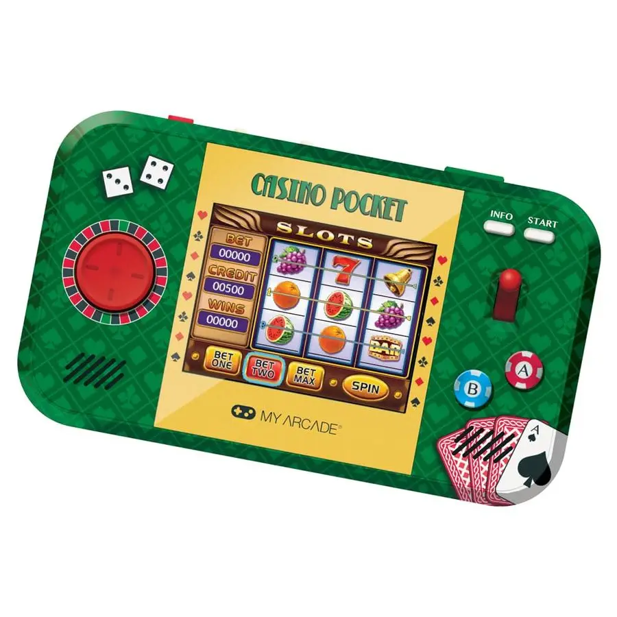 Arcade Casino Pocket Retro Casino Arcade Game, 30 Games, Rechargeable Battery, Includes Travel Case and Screen Protector, Roulet