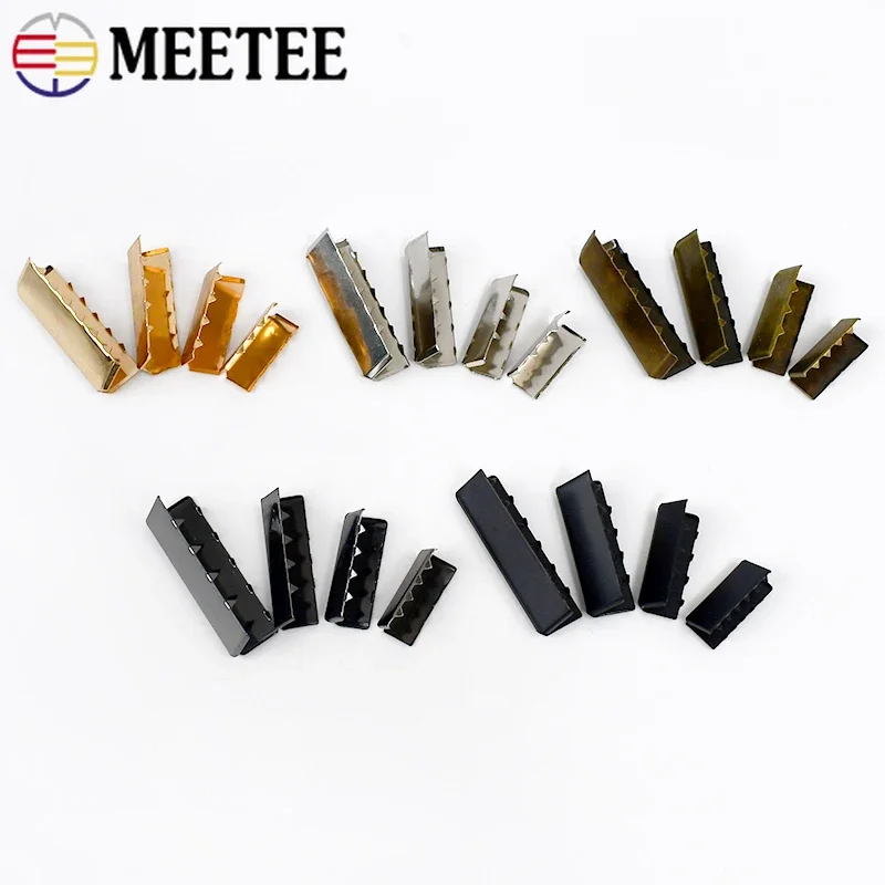 20-60mm Belt Clip Metal Buckles 10/20Pcs Webbing Strap Tail Clips Buckle Suspenders Closure Clasp Tapes Decorate End Caps Button