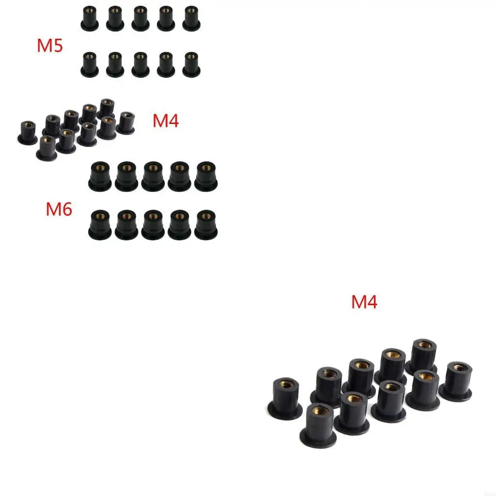 

10Pcs Metric Rubber Well Nut Fastener Motorbike Windshield Fairing Cowl