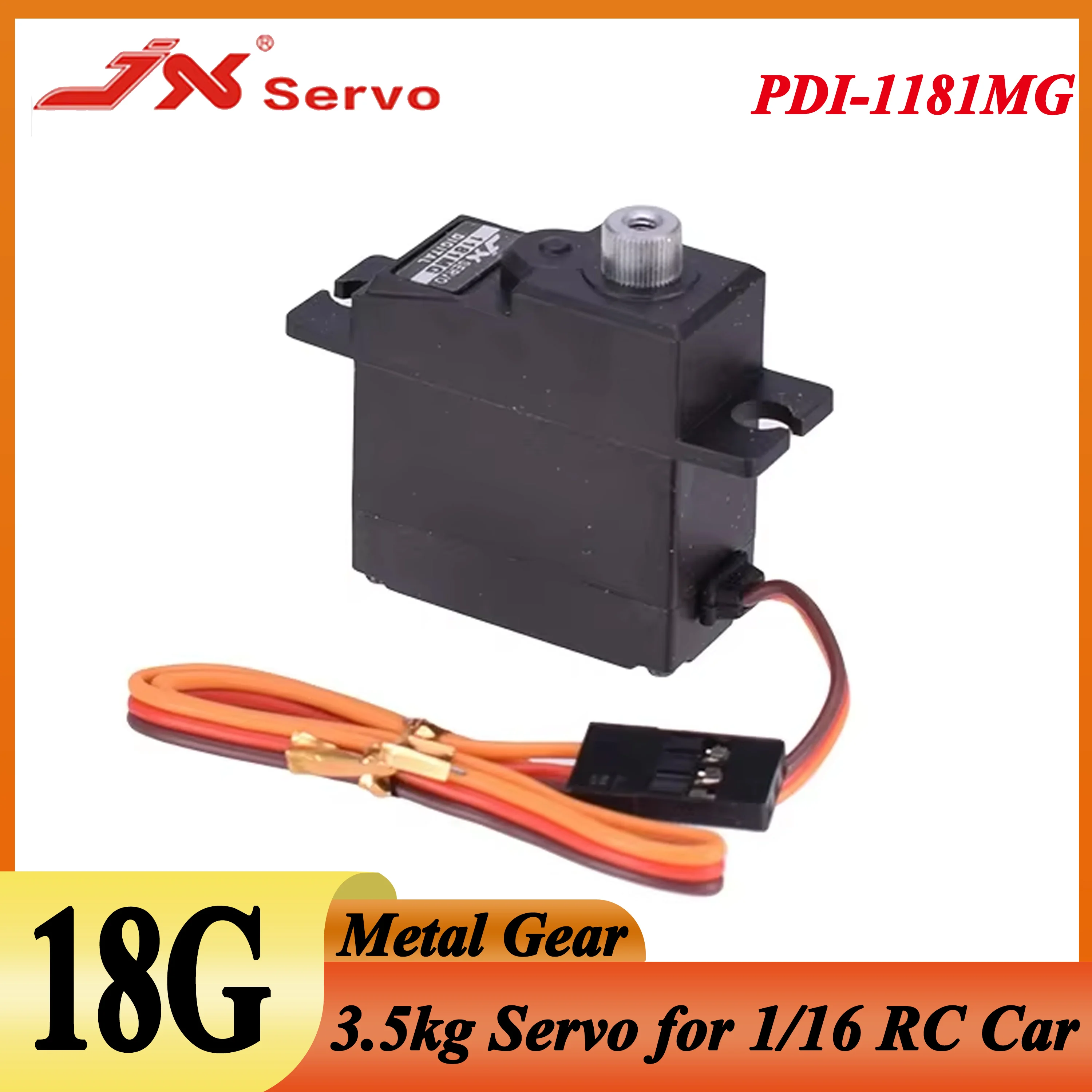 

JX PDI-1181MG 18g 3.5KG Metal Gear Digital Core Servo for 1/16 RC Car Plane Helicopter WLtoys 144001 WPL B16 B24 B36 C14 C24