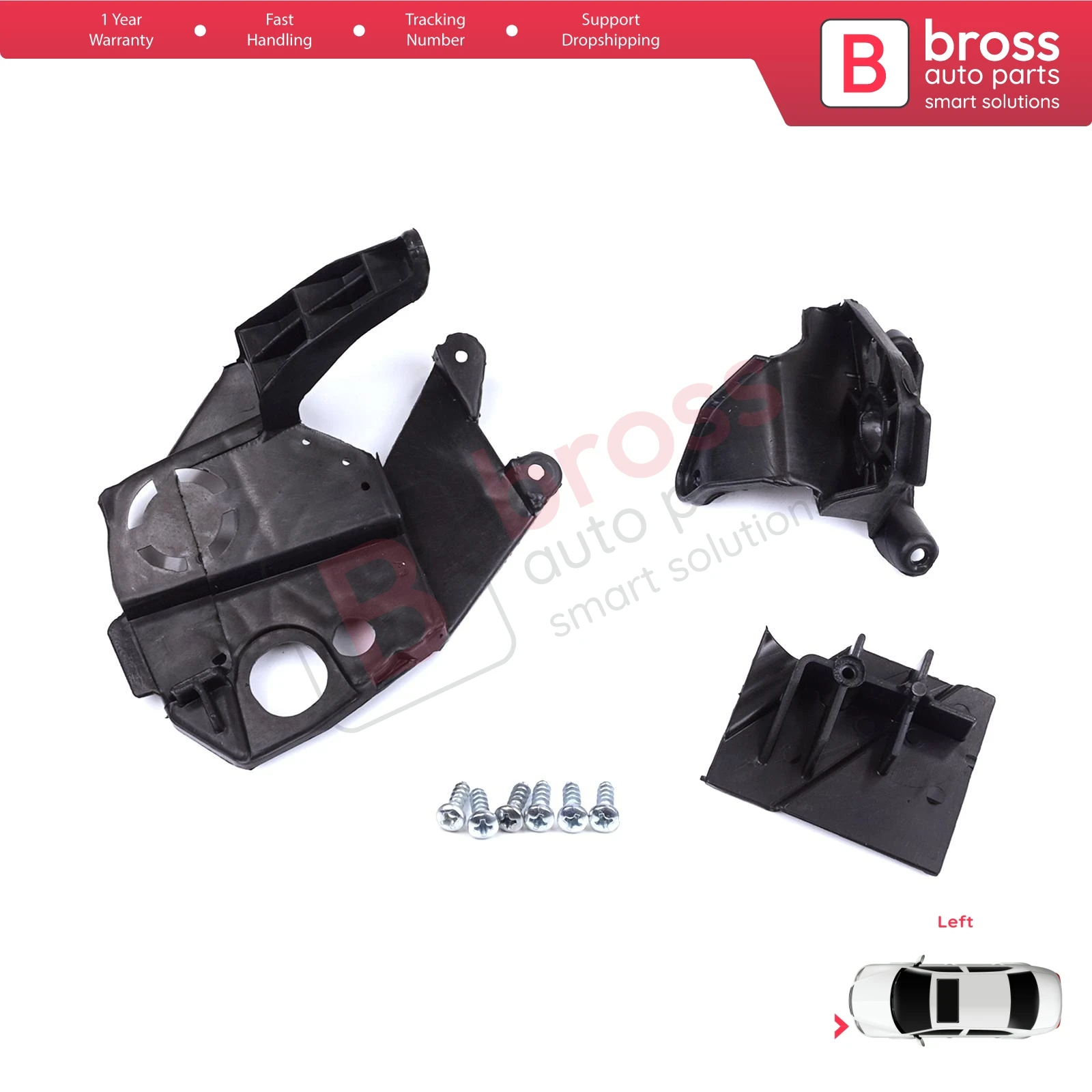 

BHL584-1 Headlight Holder Mount Repair Bracket Tab Set Left Side for Peugeot 3008 5008 MK2 2016-2024 9814255880