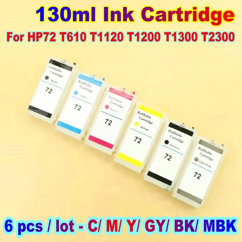 Refill Ink Cartridge CISS with Auto Reset Permanent Chip For HP 72 for HP Designjet HP72 T1100 T1300 T2300 T1120 Printer Part