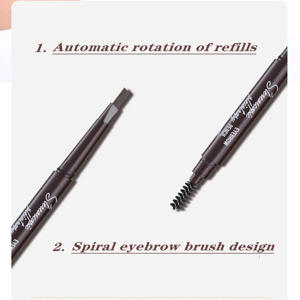 5 Color Double Ended Eyebrow Pencil Waterproof Long Lasting Paint Tattoo Eyebrow Black Brown Eyebrow Pencil With Brush Makeup