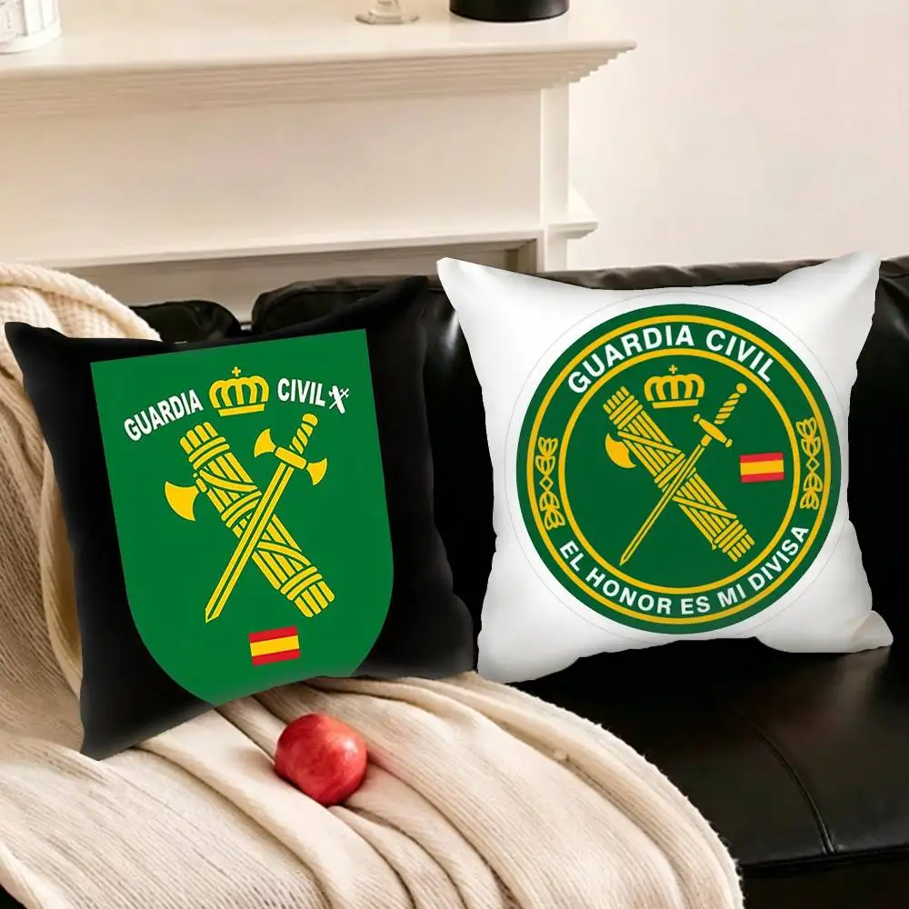 

S-Spanish Guard Civil E-Emblem Various Sizes Square Pillowcase For Car Home Bedchamber Decor