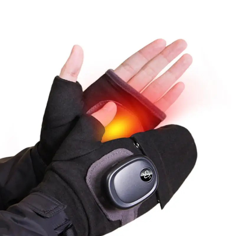 Guantes calefactables eléctricos inteligentes con batería de 1000mAh, ajuste de 3 temperaturas, calentador de manos impermeable para invierno, para esquiar, cazar, pescar y ciclismo