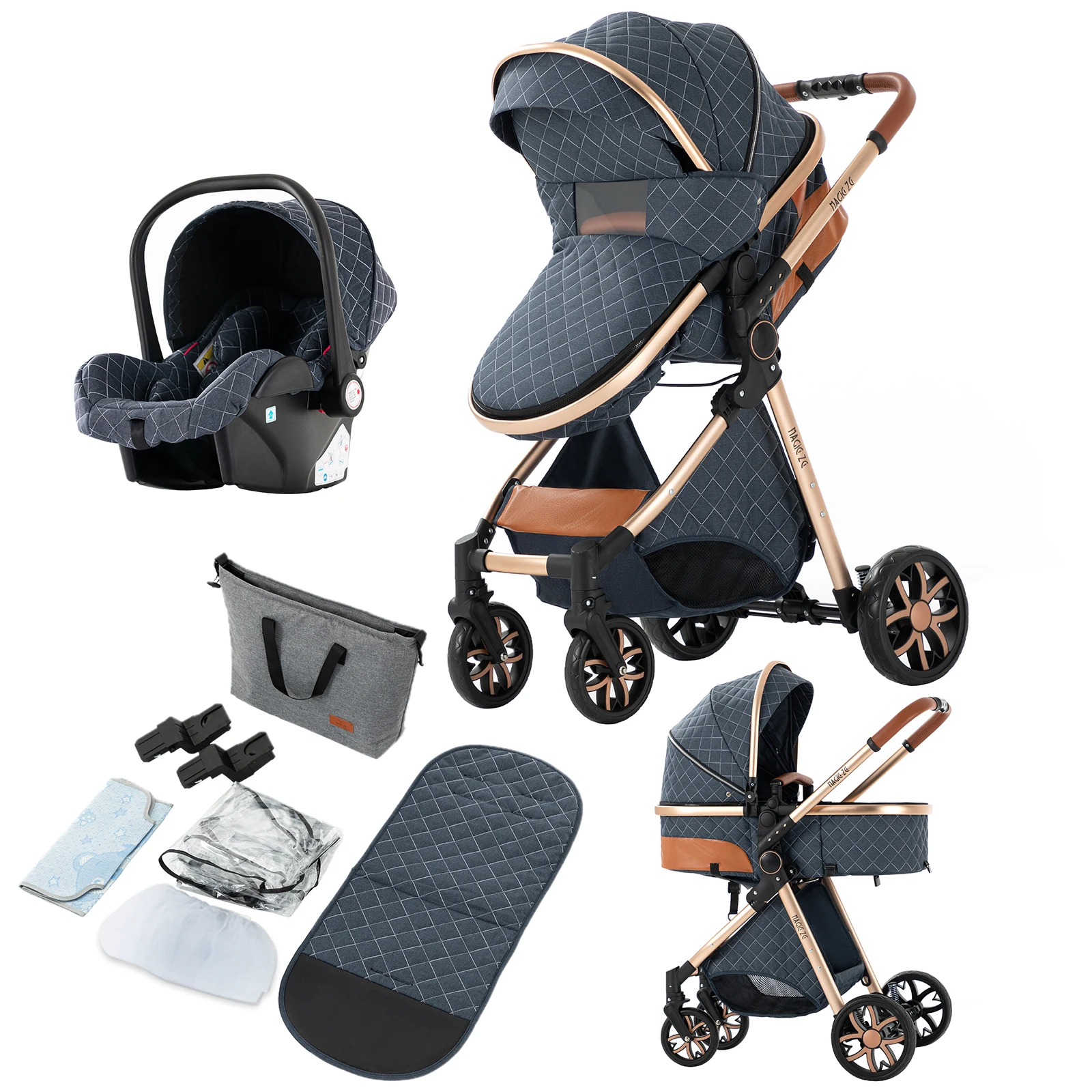 Baby carriage 3 in 1 baby stroller Baby stroller Baby pram 3 pieces Buggy stroller Baby carriage luxury baby 3 in 1 stroller