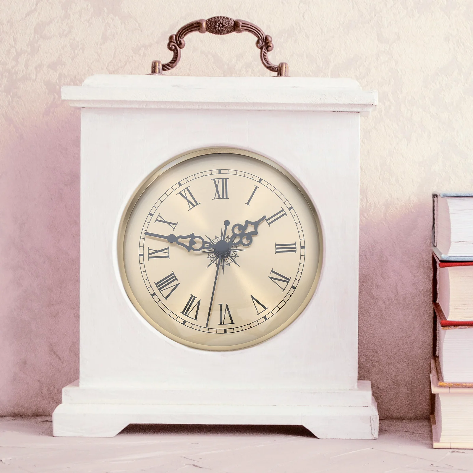 

Quartz Clock Head Replacement Roman Numeral Silent Wall Clock Mechanism Gold Parts Decorative Analog Kit Retro Design