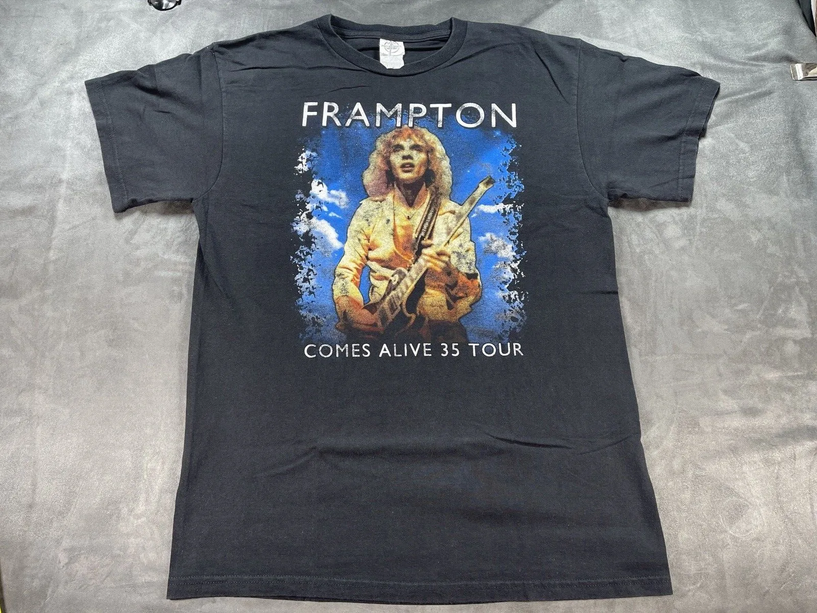 2011 Black Comes Alive 35 Tour PETER FRAMPTON 2 Sided Shirt Large Concert Band