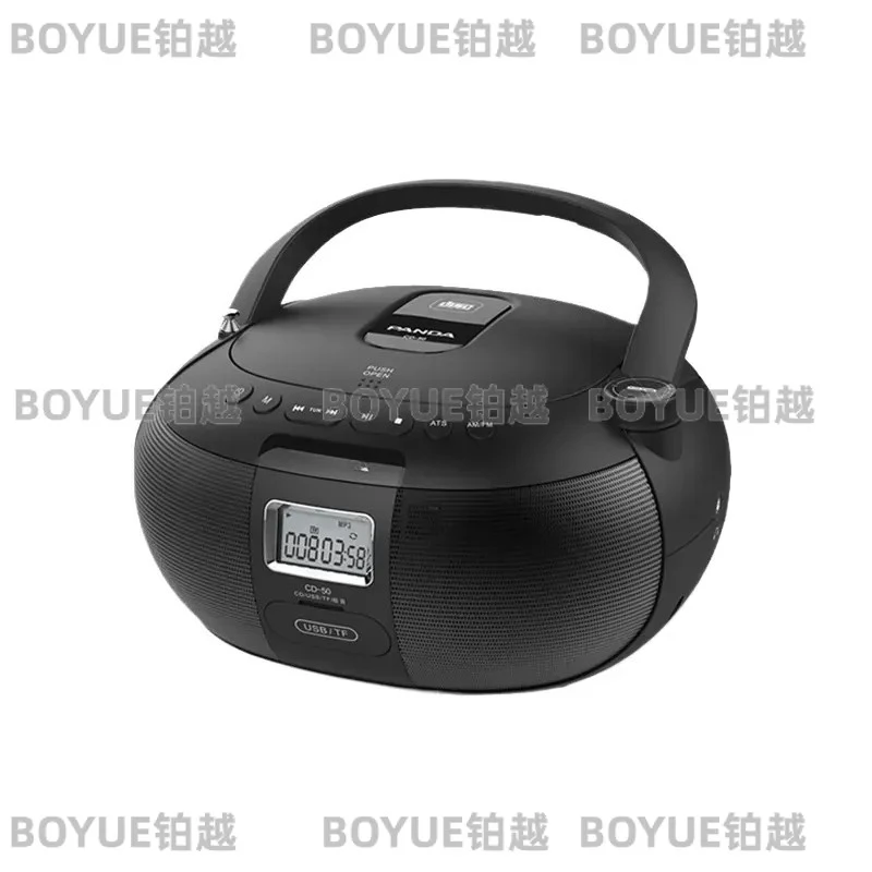 Cute Panda CD Player Portable Audio Speaker with FM AM Radio Support Customizable Album Playback Desktop Music Device