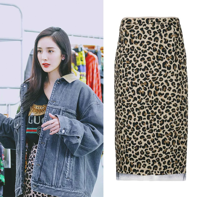 

Короткая юбка Ins с леопардовым принтом, сексуальная, с высокой талией, А-силуэт, миди, облегающая, стройнящая, в уличном стиле, весенняя мода