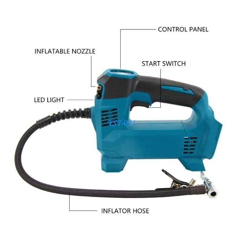 E15A Tire Inflator Air Compressor Cordless Tire Pumps Rechargeable 160PSI Portable Handheld Air Pumps with Car Power Adapter
