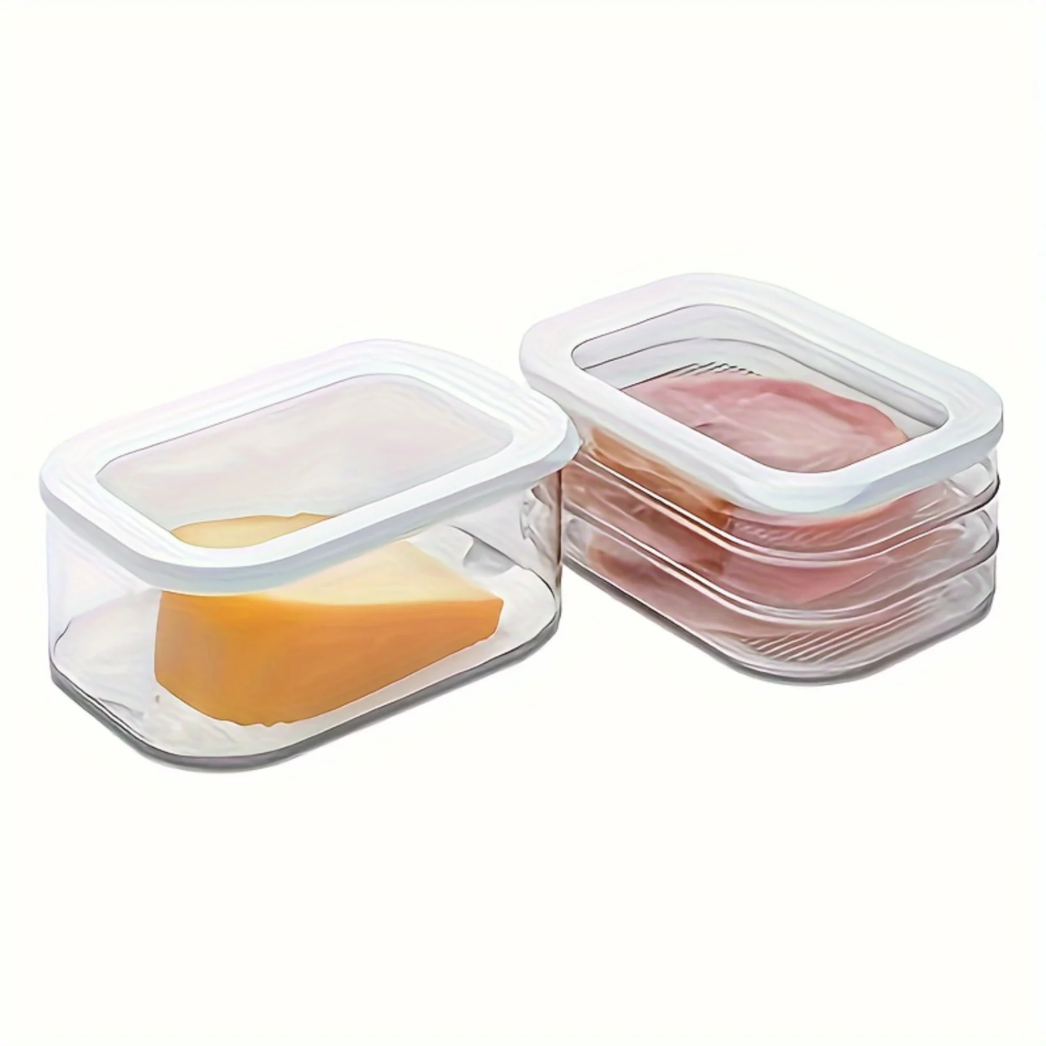 1PC  Container, 3-layer PET Plastic Cold Plate Container Set, Leak-proof And Reusable Food Sealing Case For Meats, Fruits And Ve