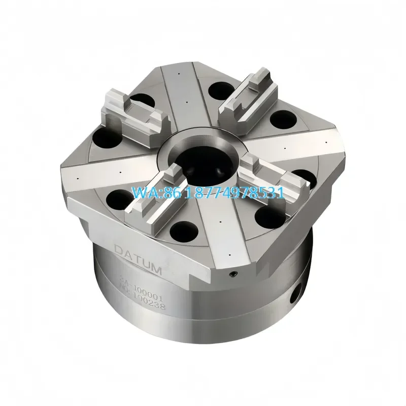 Wmwmnu Automatic 4 Jaw Chuck for Erowa ER-007521 EDM CNC Work Table Spindle Pneumatic 4000N 0.002mm Stainless Steel 3A-100001