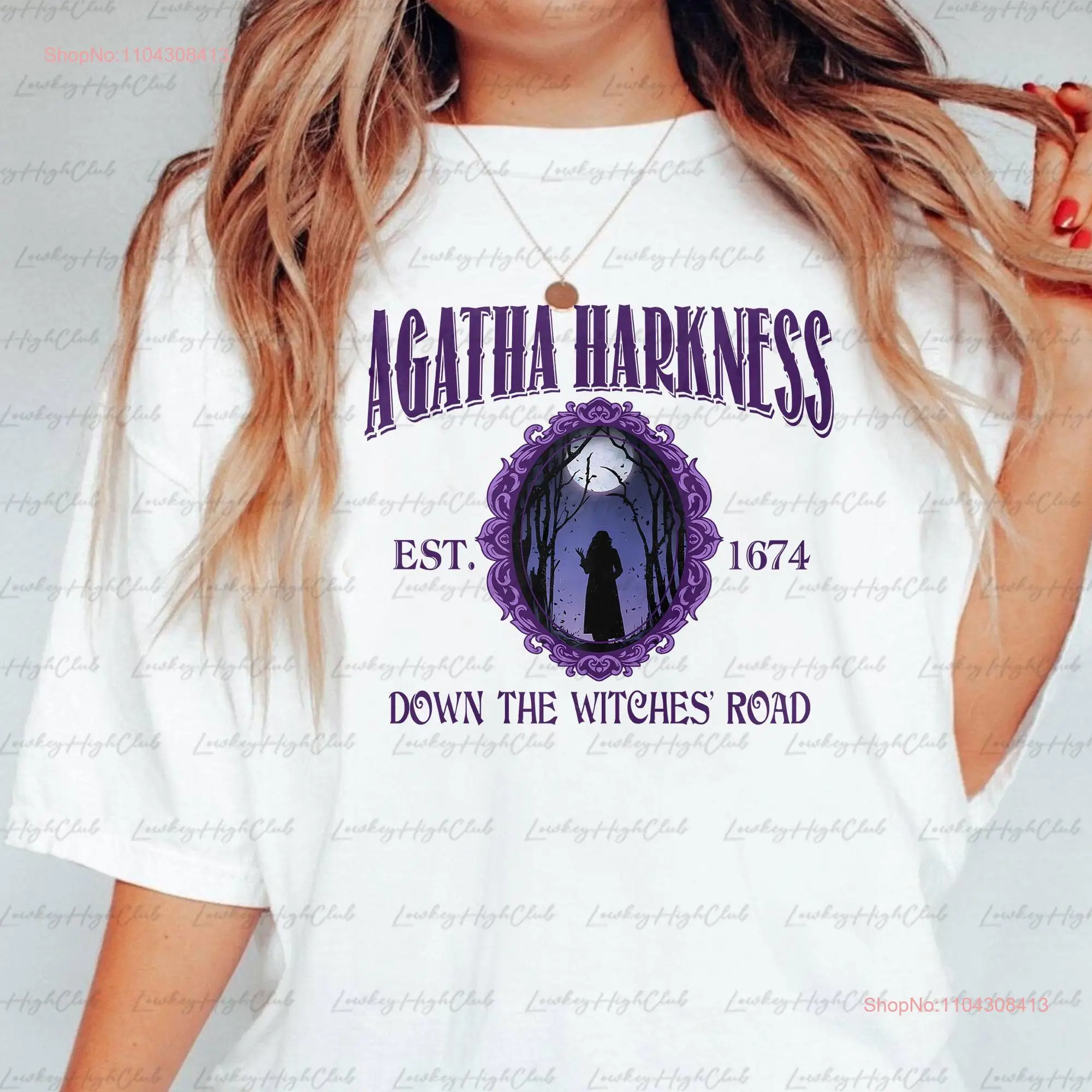 1674 Agatha Harkness Retro T Shirt Down The Witches Road All Along MCU Lesbian Witch Wanda Maximoff MYA226