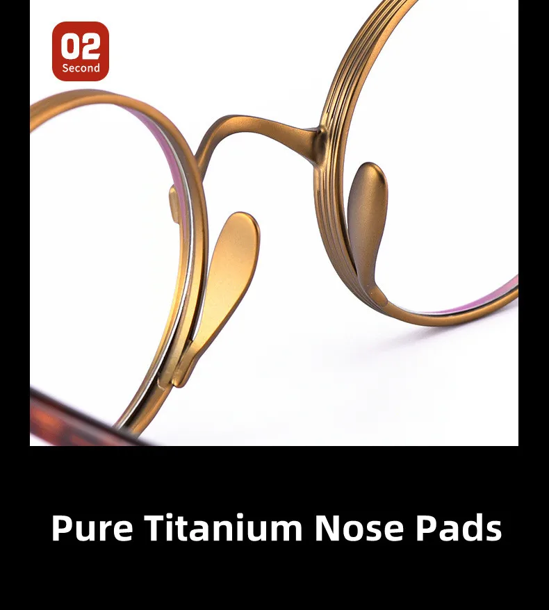 Vintage Titan Legierung Gläser Rahmen Männer Kleine Runde Lesebrille Optische Brillen Frauen Luxus Marke Brillen – Detail 6
