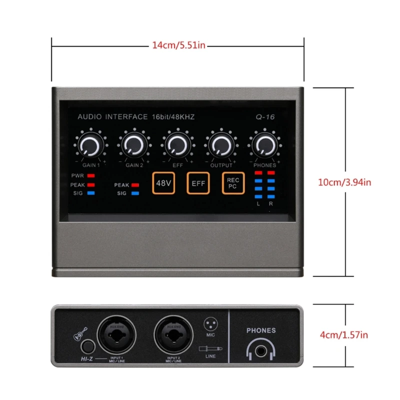 Interfaz grabación sonido fácil usar para varios niveles habilidad en hogar o en estudio