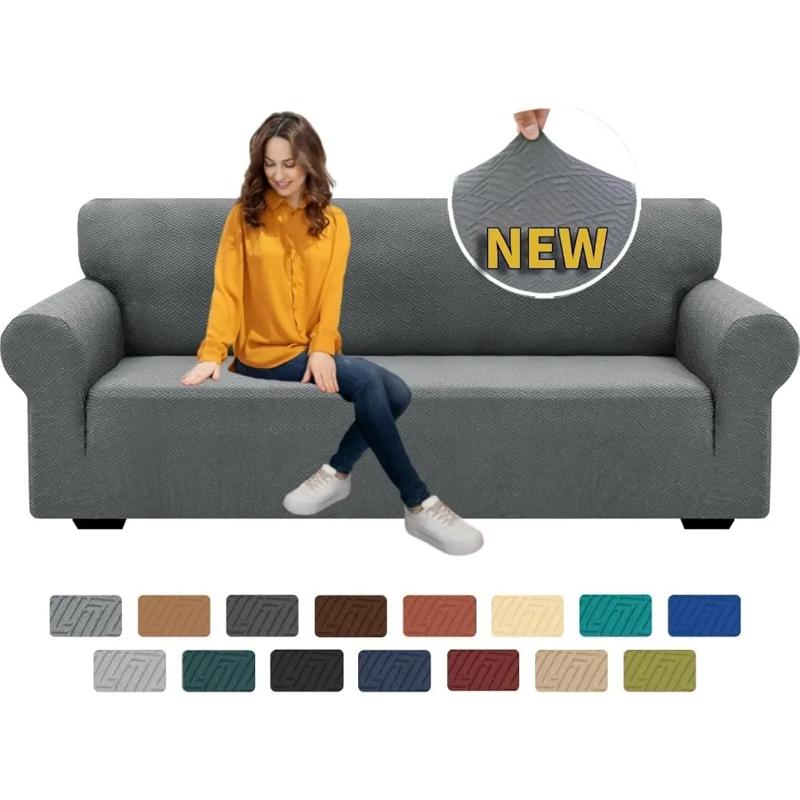 

Новинка 2025 года, цельный эластичный чехол для дивана на 3 подушки 7991 с эластичным дном, мягкая моющаяся защита для мебели, приятная для домашних животных