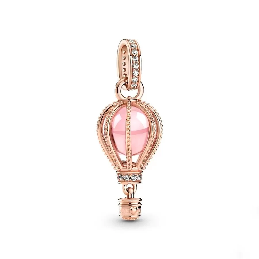 Sparkly Pink Daisies And Cherry Blossom Pendants Beaded For Original Pandora Bracelets DIY GlamourJewelry For Women