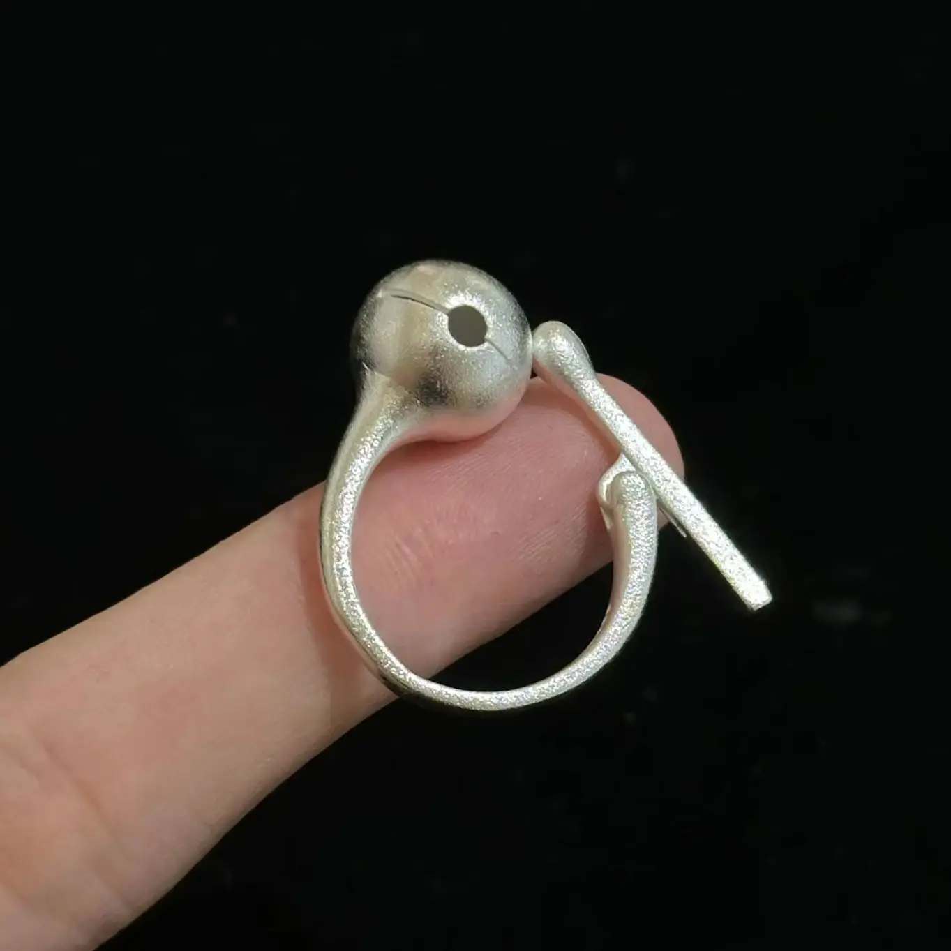 Sam Panda 925 Sterling Silver Wwooden Fish Retro Ring For Women Versatile Lovely Creativity Party Gift Jewelry New Trendy
