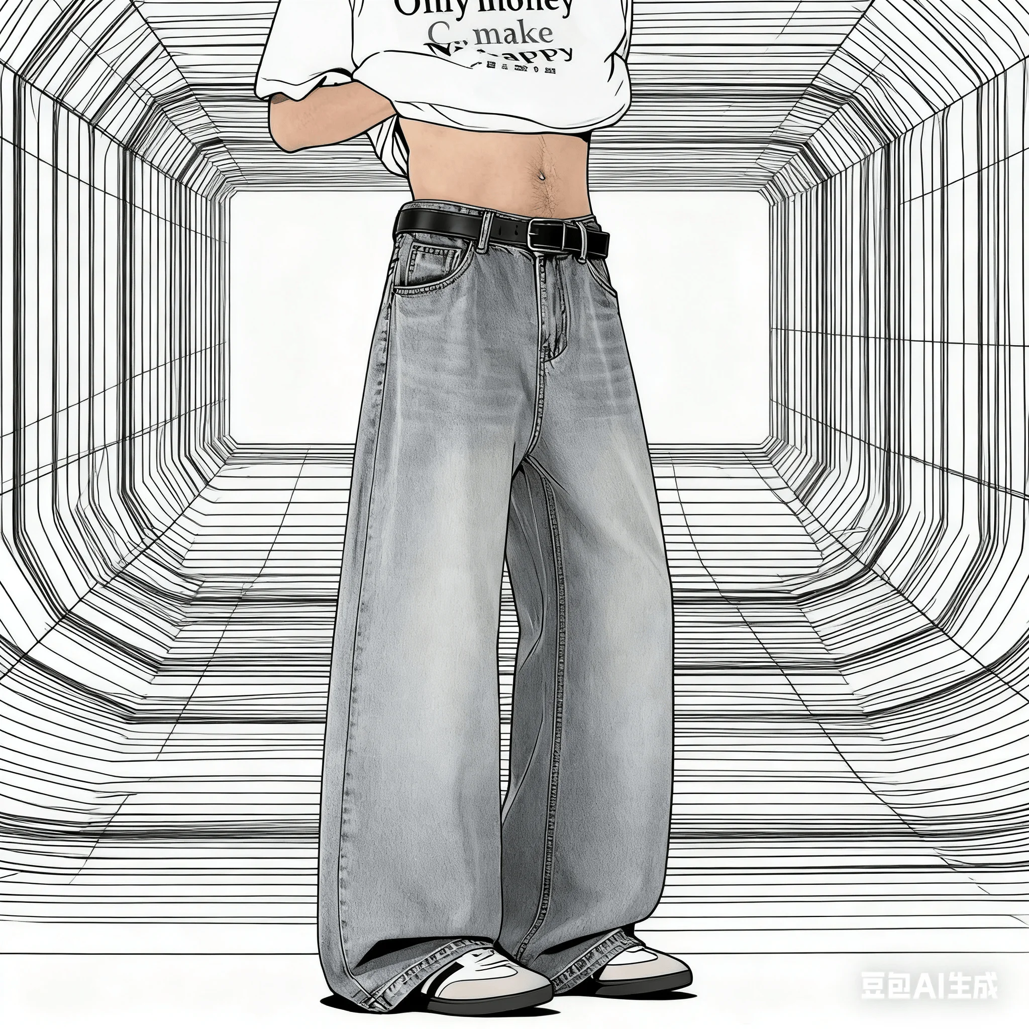 

Men Floor Length Pant Jeans Denim Wide Leg Pants Loose Casual Straight Trousers High Waist Autumn Winter Curved Knife man jean