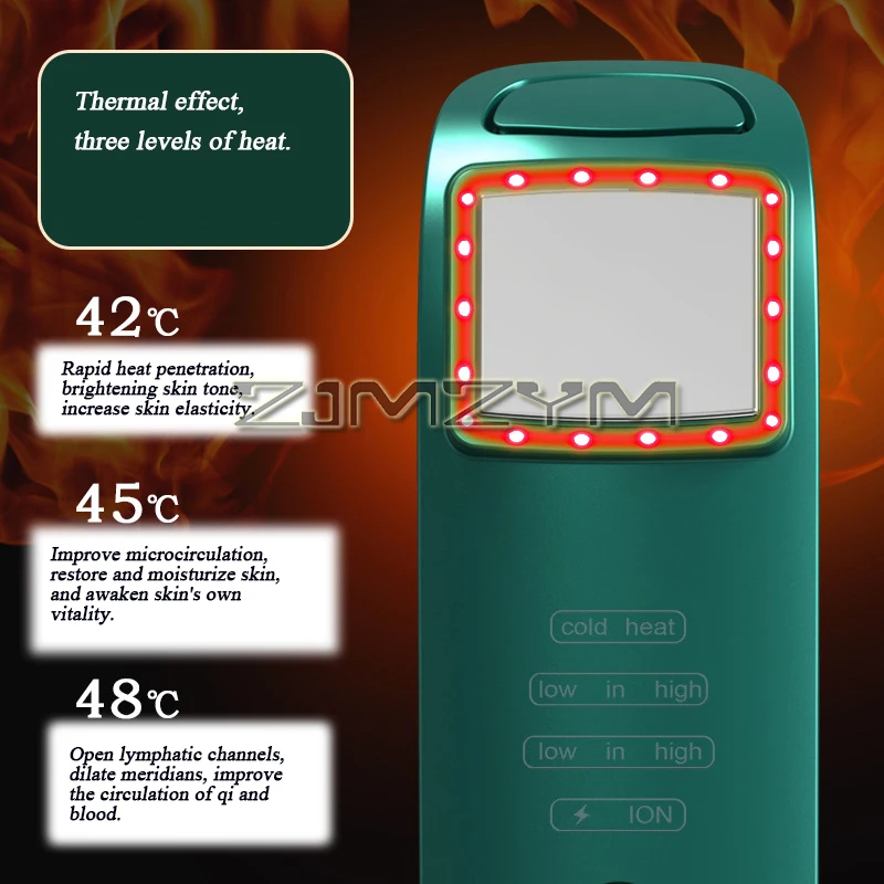 Dispositivo De Beleza De Vibração Acústica, Regulação De Energia De Três Engrenagens Recarregável, Instrumento De Beleza Quente E Fria