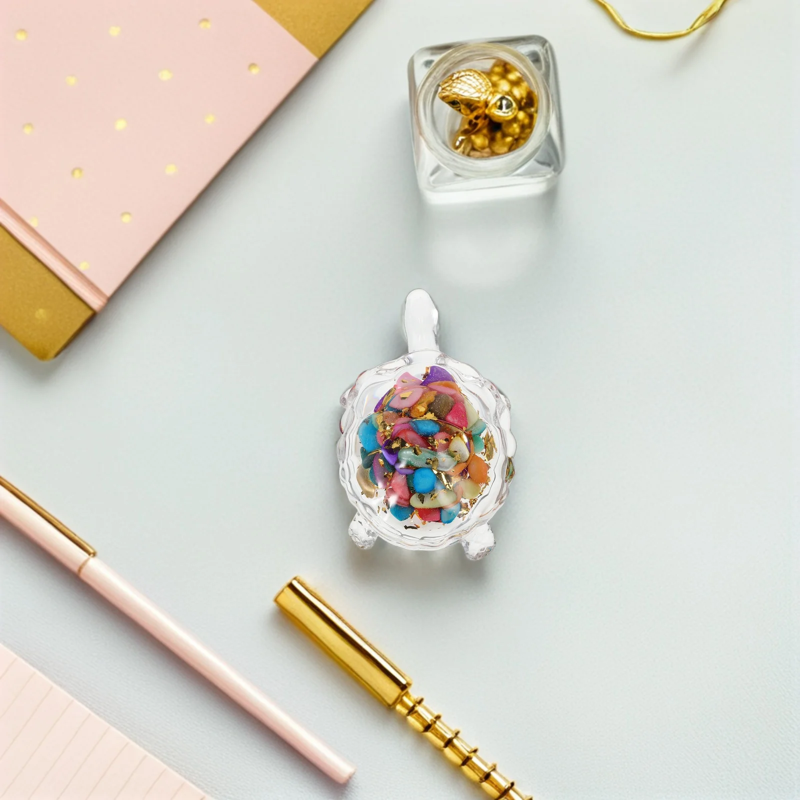 

Crystal Turtle Statue Natural Fragment Crafted Elegant Miniature for Coastal Marine Theme Decor Tabletop Ornament Small Space