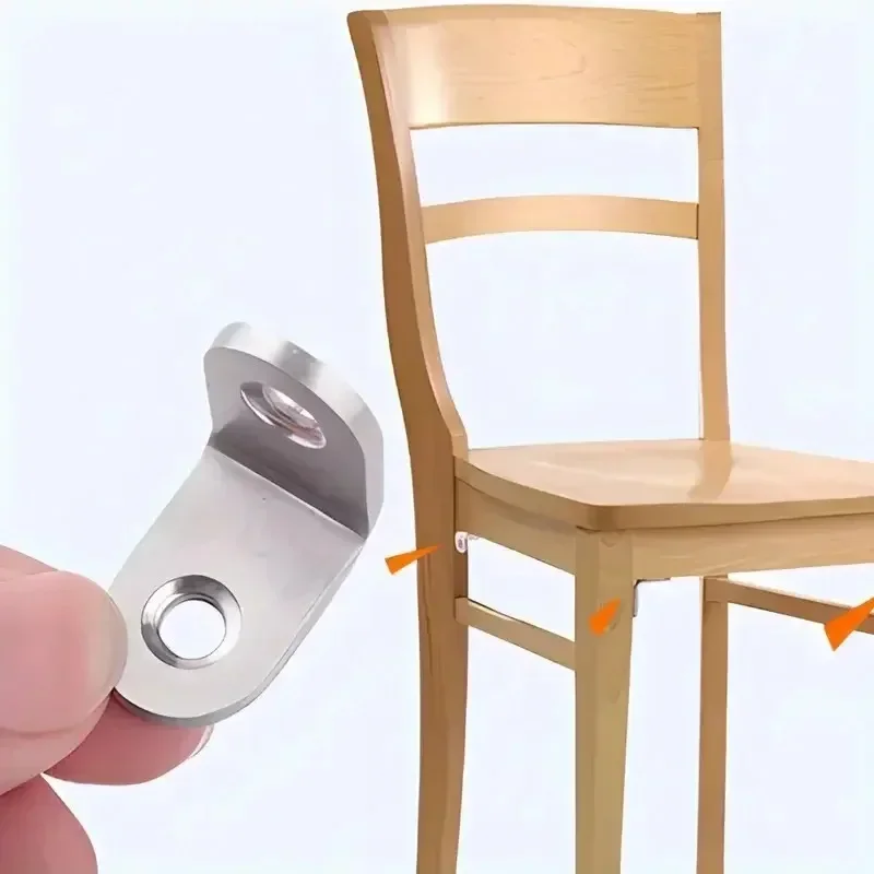 50/1Sets Stainless Steel L-shaped Corner Code with Screws 90 Degree Right Angle Bracket Furniture Stable Connector Accessories