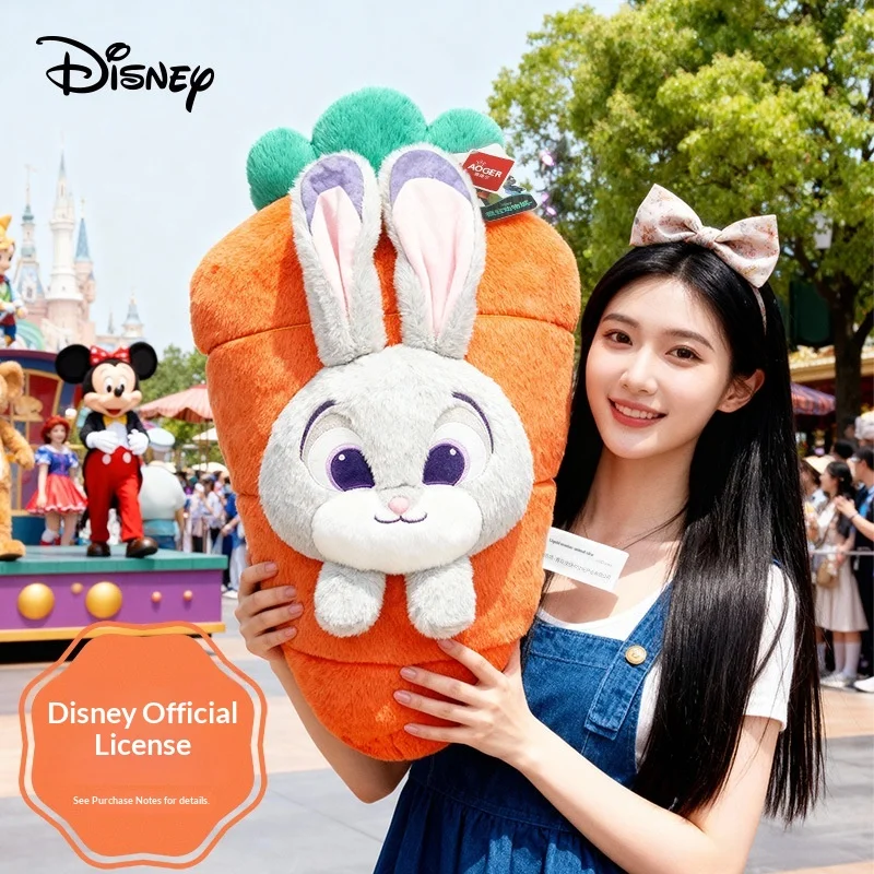 

55cm Genuine Zootopia Judy Hopps Carrots Plush Doll Hug Pillow Desktop Ornament Sleep Comforting Companion Toy Festival Gift