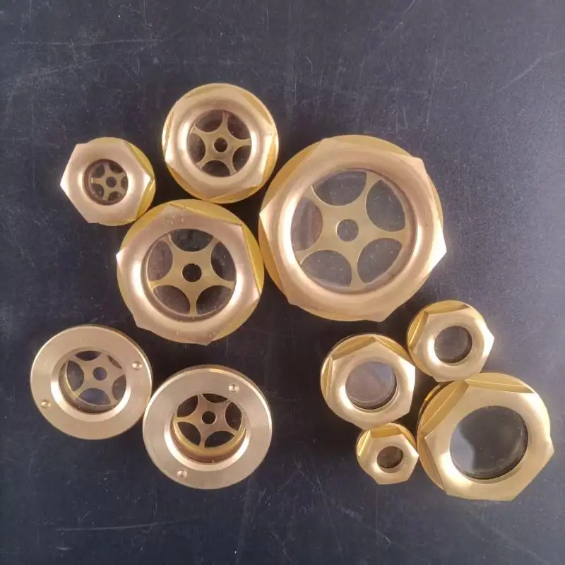 อุปกรณ์เสริมเครื่องกลึงลม 1 ชิ้น กระจกมองระดับน้ำมันทองเหลืองแบบเกลียวตัวผู้ มาตรฐานเมตริก M14/16/18/22/24/27/30