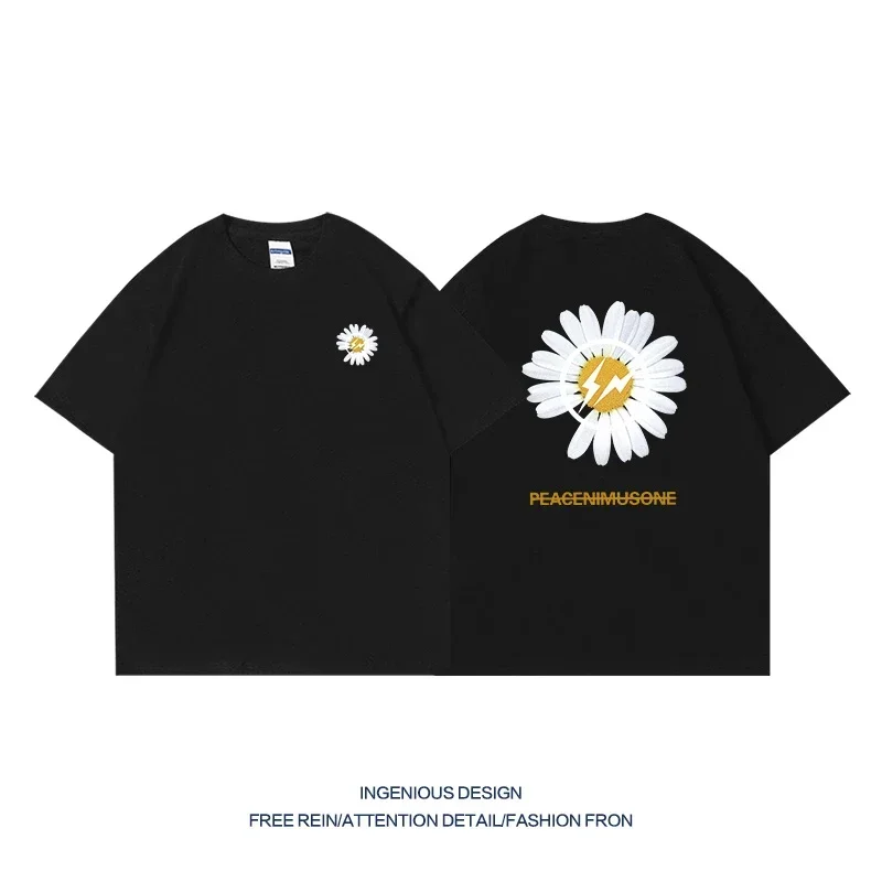 

2025 Summer New Trendy Brand GDT-shirt Men's Summer High-quality Ins Creative Cotton Half-sleeve Loose Couple T-shirt