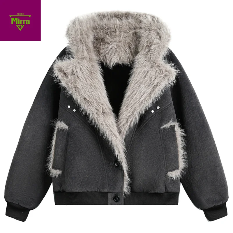 

Мужские зимние куртки с плюшевым меховым воротником, теплые парки, пальто, винтажные свободные стеганые куртки, уличная одежда, куртки в стиле Харадзюку, верхняя одежда