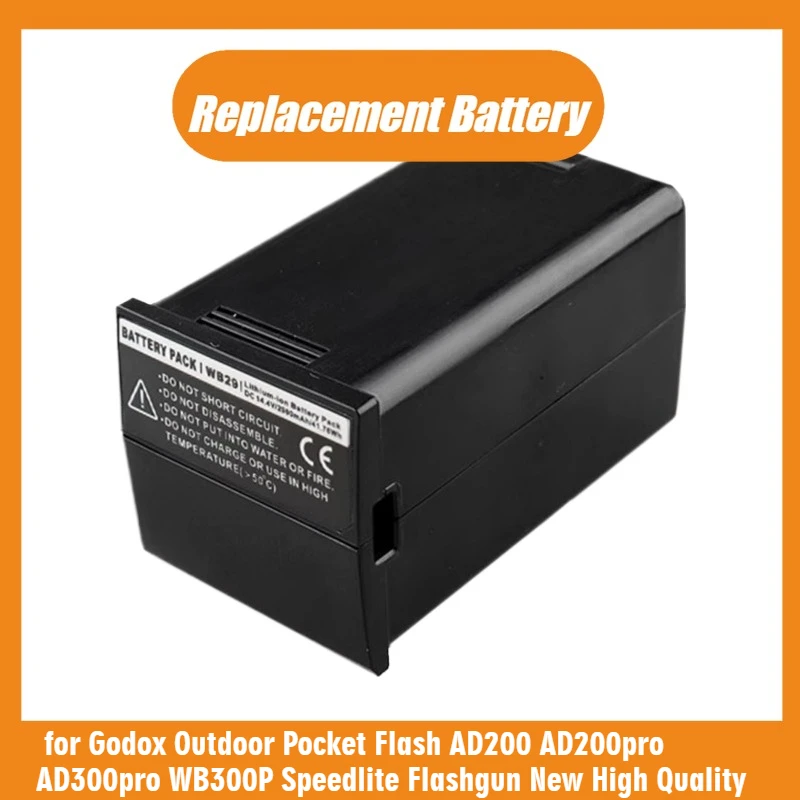 

14.4V 2900mAh WB29 Battery for Godox Outdoor Pocket Flash AD200 AD200pro AD300pro WB300P Speedlite Flashgun New High Quality