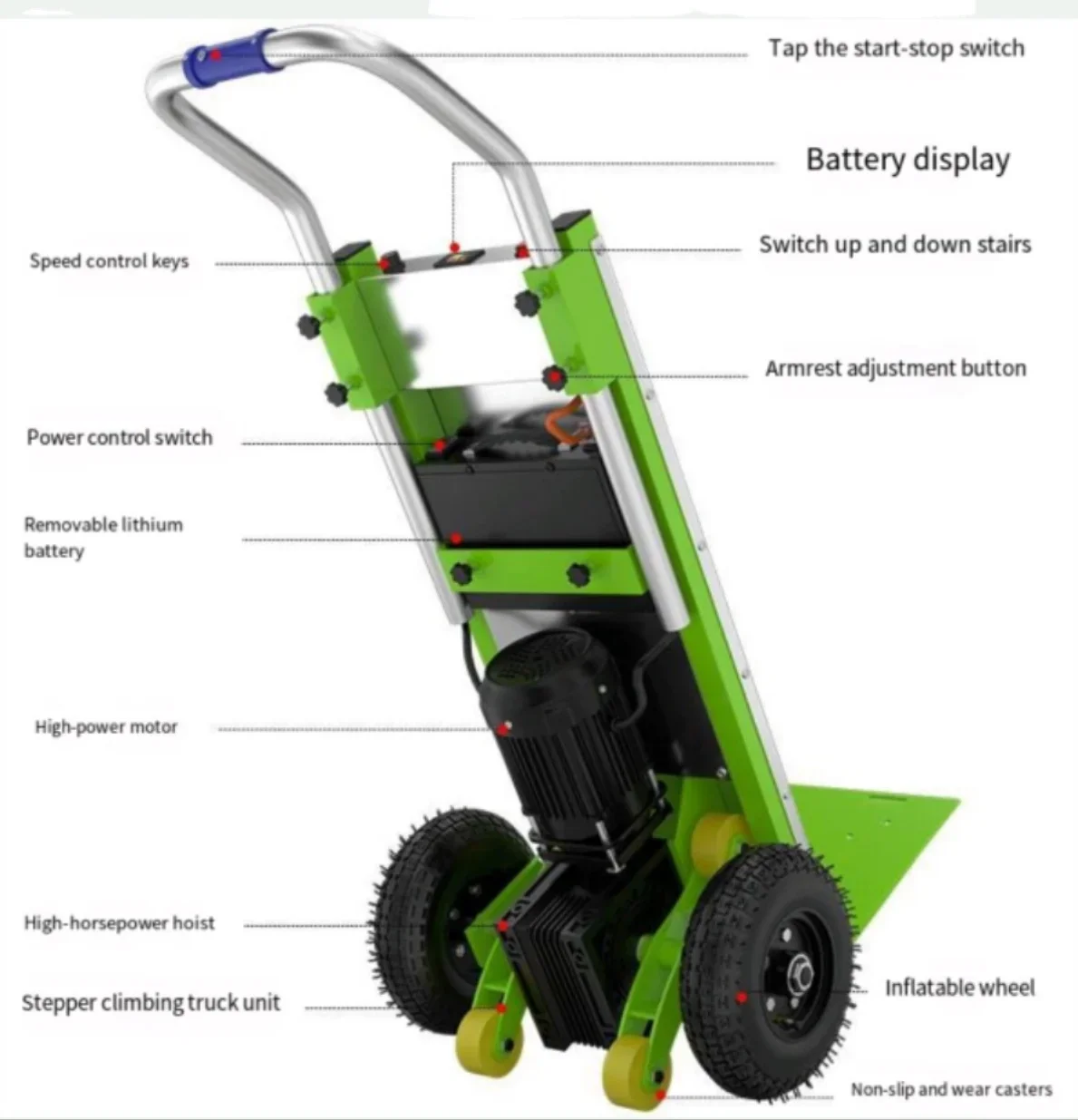 

High Quality Electric up and Down Stairs Trolley with Platform Structure Factory Direct OEM Customizable Support
