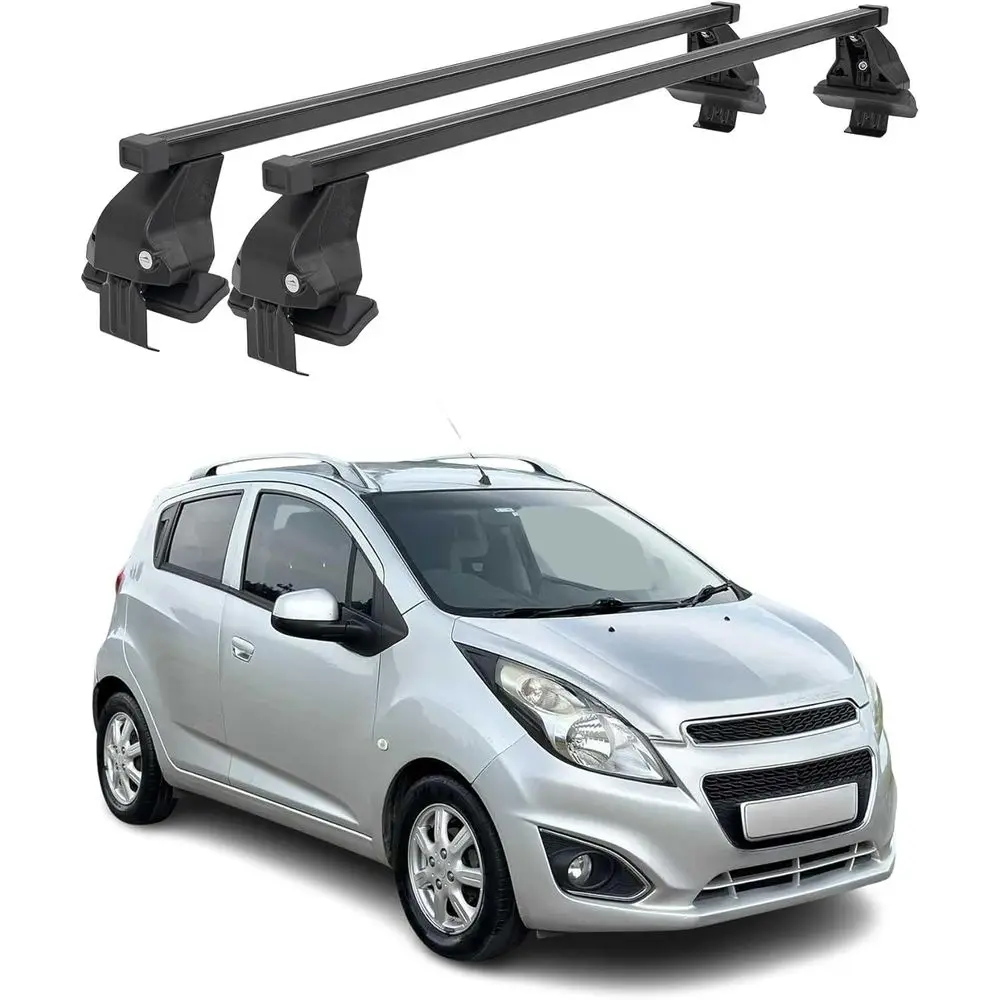 

Roof Rack Cross Bars for Chevrolet Spark 2016-2022 Lockable 110Lbs Steel Black 2Pcs fits Cargo Carriers Kayak Canoe Bike Snowboa