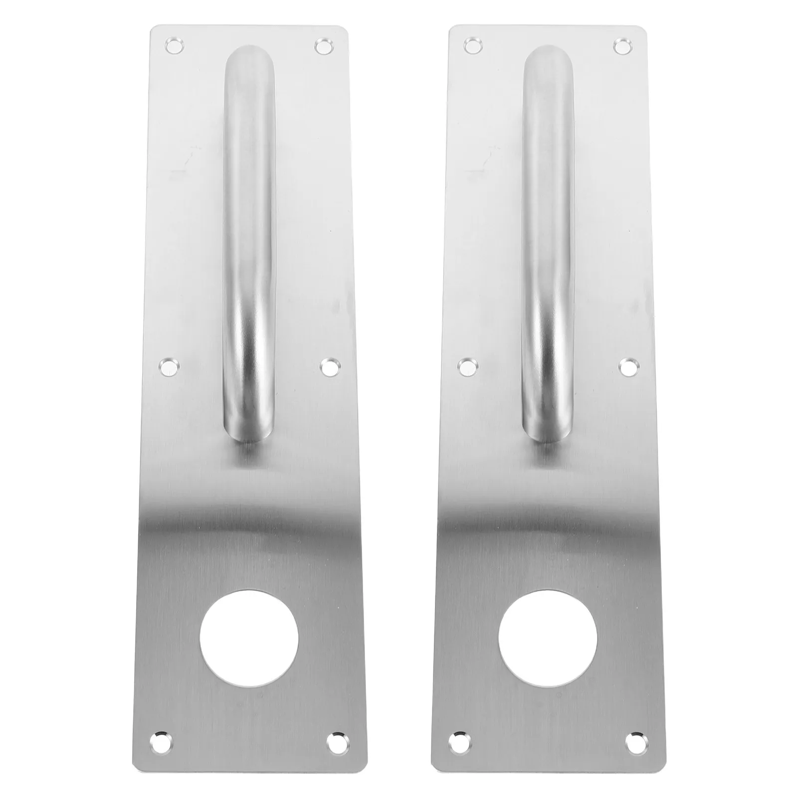 2Pcs Stainless Steel Door Pull Handle Fire Door Flush Plate Black 30x8x6.5cm Commercial Sliding Push Pull Lock Hole Interior