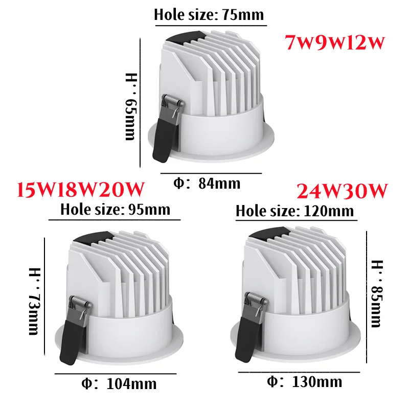 Imagem -06 - Casa Compras Iluminação de Shopping 10w 12w 15w 18w 20w 24w Dimmable Cob Led Downlight Sala de Estar Corcorredor Sky Lights Novo