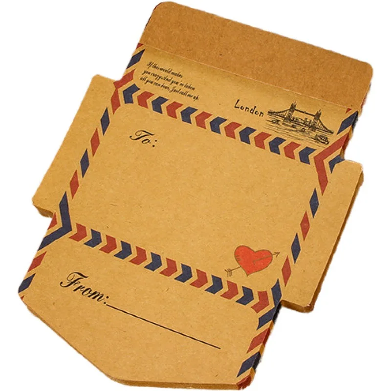 

45 Sheets Vintage Envelopes Retro Kraft Paper Memo Pads Kawaii Message Notes Postcards Invitation Card Cover Office Supplies