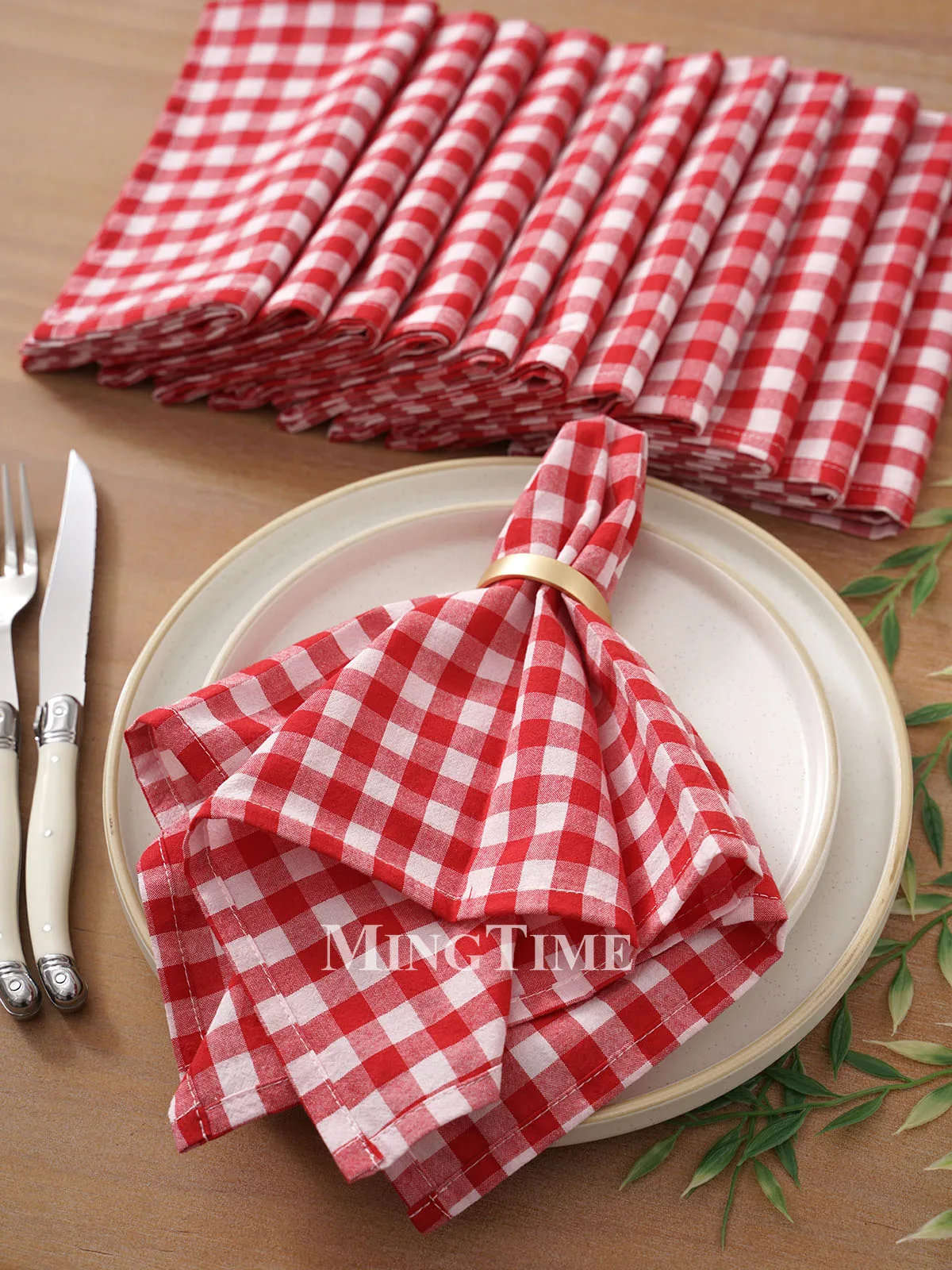 12 Pack Plaid Cotton Dinner Napkins 42×42cm Small Check Table Cloth Napkin for Wedding Holiday Party Blue Red Black Khaki Yellow