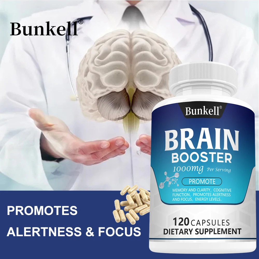 Premium Brain Supplements - Nootropics Brain Booster, Focus, Clarity, Memory, Concentration & Improved Mood - Vitamins, Choline