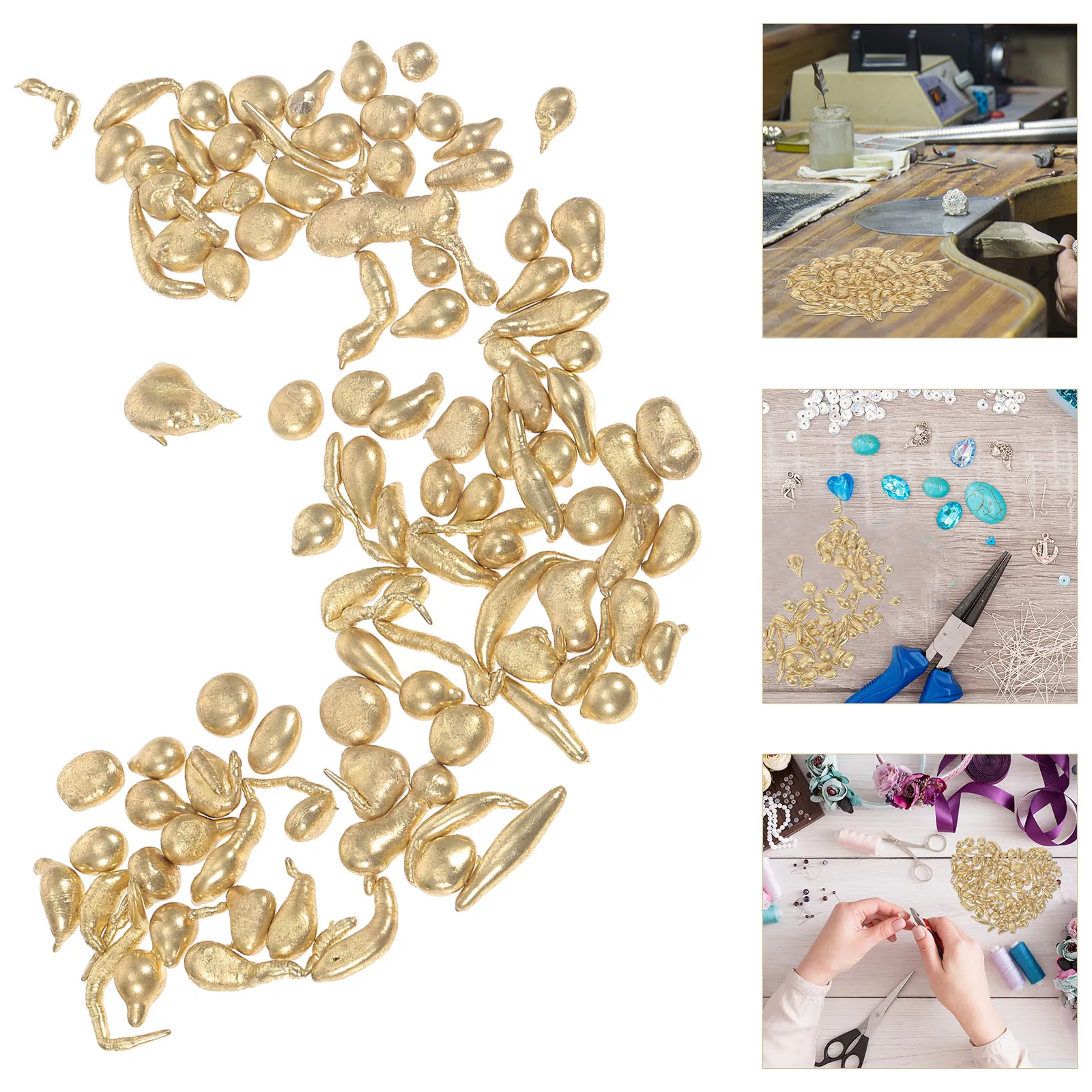 1Pack Brass Casting Grain Jewelry Material 100G Strong Corrosion Resistant Gold Color Casting Grain for Jewelry DIY Making Kit