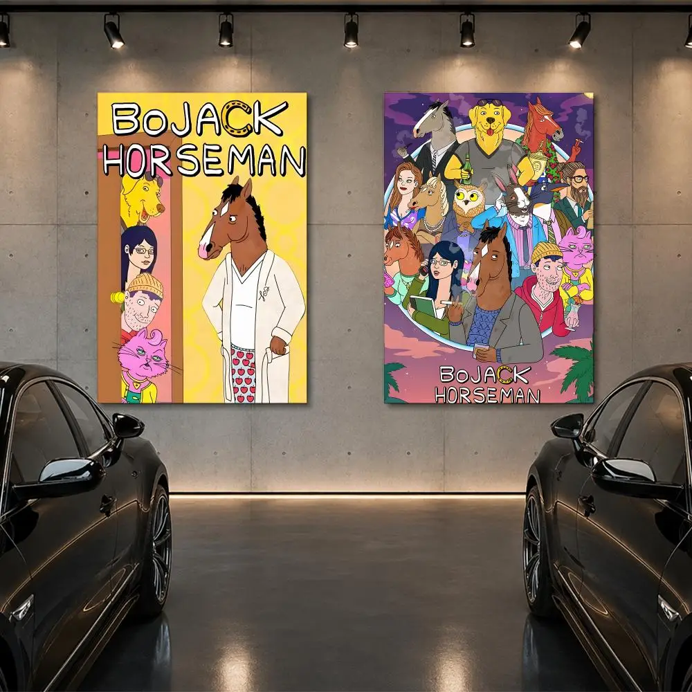 B-BoJack Cartoon H-Horseman Poster Room Decor Home Wall Art Printing Waterproof Garage BedRoom Posters Gift