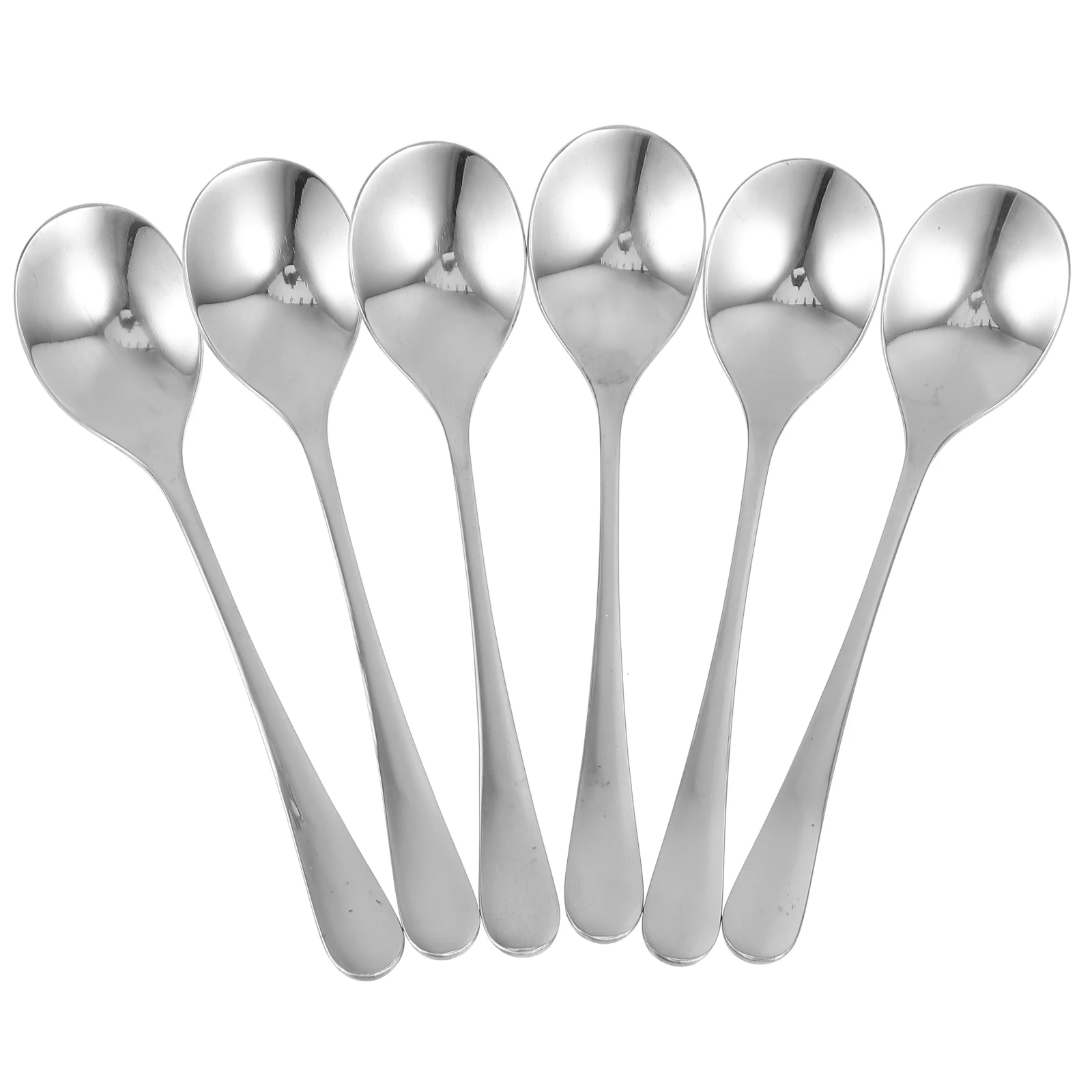 

6 Pcs Stainless Steel Soup Spoon Set Kitchen Spoons for Coffee Tea Stirring Eating Robust Metal Tableware