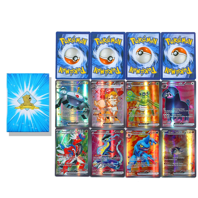 100 Sheets Pokemon Cards Vmax EX GX Energy Card No Repetition Exceed Evolution Charizard Full Flash Card Multiple People Battle - Image 3