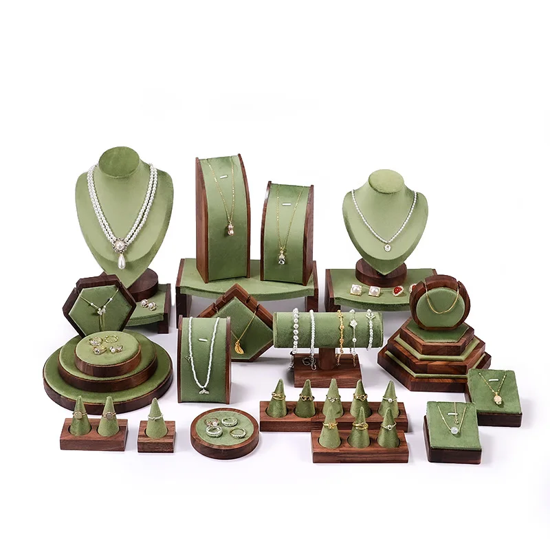 

Necklace Jewelry Displays Rack Jeweler Bracelet Showcase Tray Counter Rings Jewellery Show Stand Live Pictures Display Props