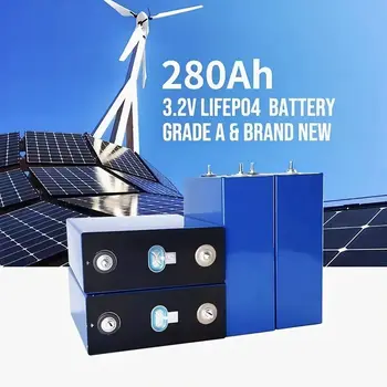 EVE 리튬 배터리 팩, 무료 버스바 포함, 새로운 6000 사이클, 3.2V 280Ah LiFePO4 배터리 셀, DIY 12V 24V 48V