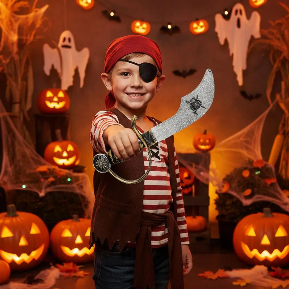 Plastik-Piratenmesser-Spielzeug, Cosplay-Deko, Spielzeugschwerter, Piratenkapitän-Kostüm, Party-Requisiten für Kinder, Geschenk-Spielzeug – Detail 8