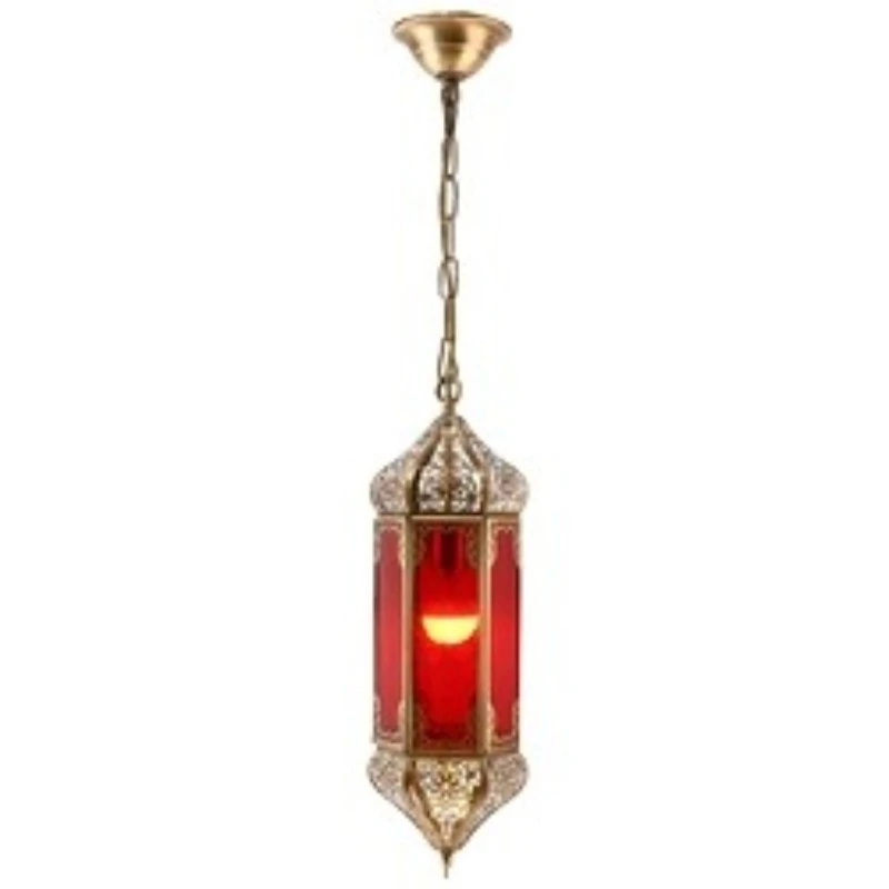 European style full copper lamp Arab Muslim restaurant church chandelier diffuse coffee color aisle staircase porch chandelier