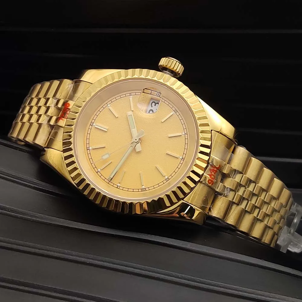 

Мужские Роскошные модные автоматические механические часы золотого цвета 39 мм, сапфировое стекло, прозрачная зеркальная задняя сторона, мужские часы