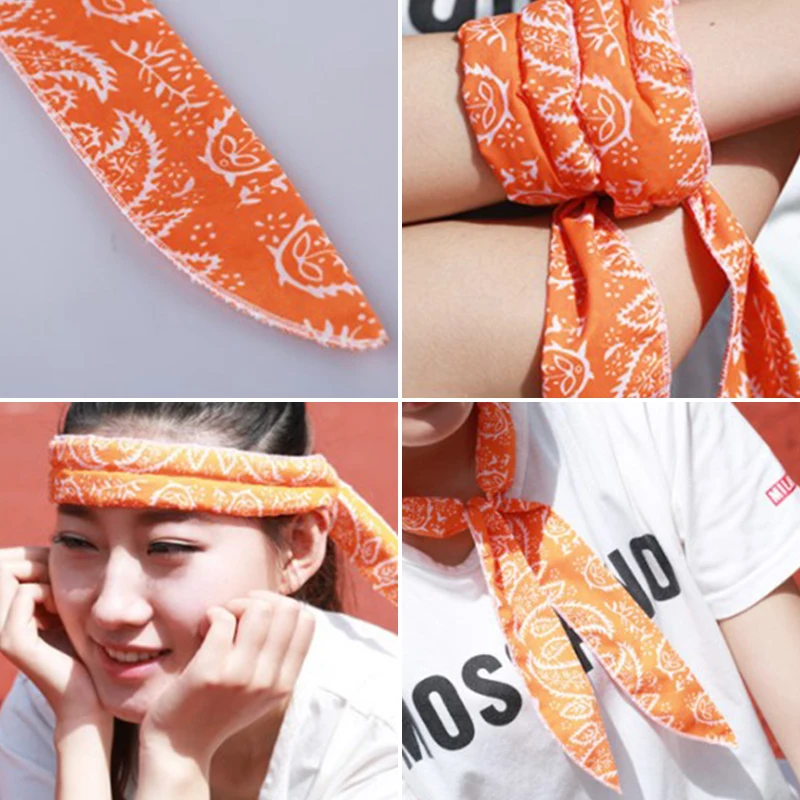 Summer Scarf Neck Cooler Bandana Summer Body Ice Cool Cooling Wrap Tie Refreshing Bandana Headband Multifunction Wrist Towels